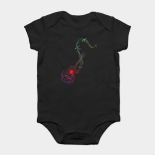 Acoustic Guitar and Music Notes Baby Bodysuit